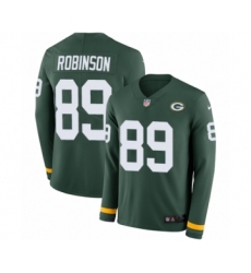 Men's Nike Green Bay Packers #89 Dave Robinson Limited Green Therma Long Sleeve NFL Jersey