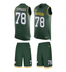 Men's Nike Green Bay Packers #78 Jason Spriggs Limited Green Tank Top Suit NFL Jersey