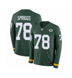 Youth Nike Green Bay Packers #78 Jason Spriggs Limited Green Therma Long Sleeve NFL Jersey
