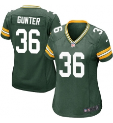 Women's Nike Green Bay Packers #36 LaDarius Gunter Game Green Team Color NFL Jersey