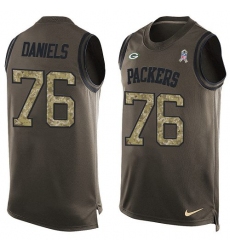 Men's Nike Green Bay Packers #76 Mike Daniels Limited Green Salute to Service Tank Top NFL Jersey