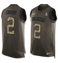 Men's Nike Green Bay Packers #2 Mason Crosby Limited Green Salute to Service Tank Top NFL Jersey