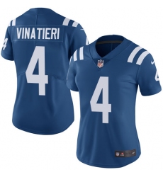 Women's Nike Indianapolis Colts #4 Adam Vinatieri Elite Royal Blue Team Color NFL Jersey