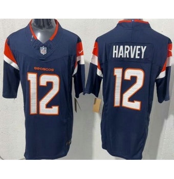 Men's Denver Broncos #12 Rj Harvey Limited Navy FUSE Vapor Jersey