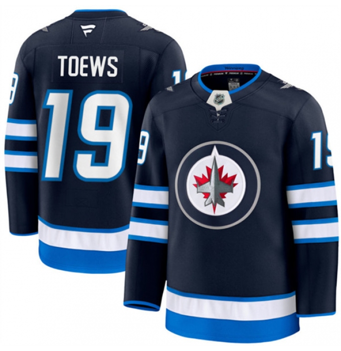 Men's Winnipeg Jets #19 Jonathan Toews Navy 2024-25 Home Stitched Hockey Jersey