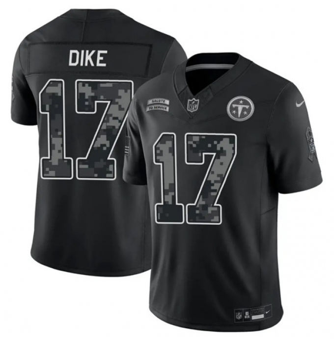 Men's Tennessee Titans #17 Chimere Dike Black F.U.S.E. 2026 Salute to Service Limited Football Stitched Jersey