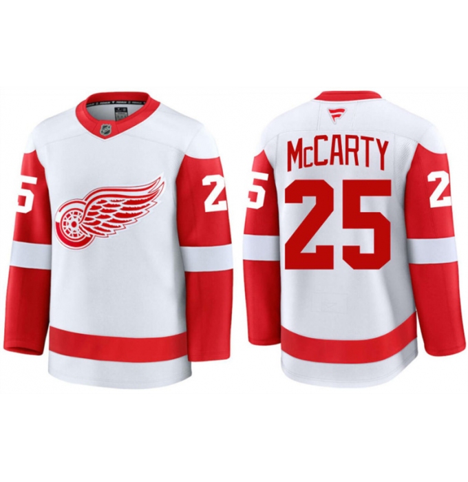 Men's Detroit Red Wings #25 Darren McCarty White 2024 Road Stitched Hockey Jersey