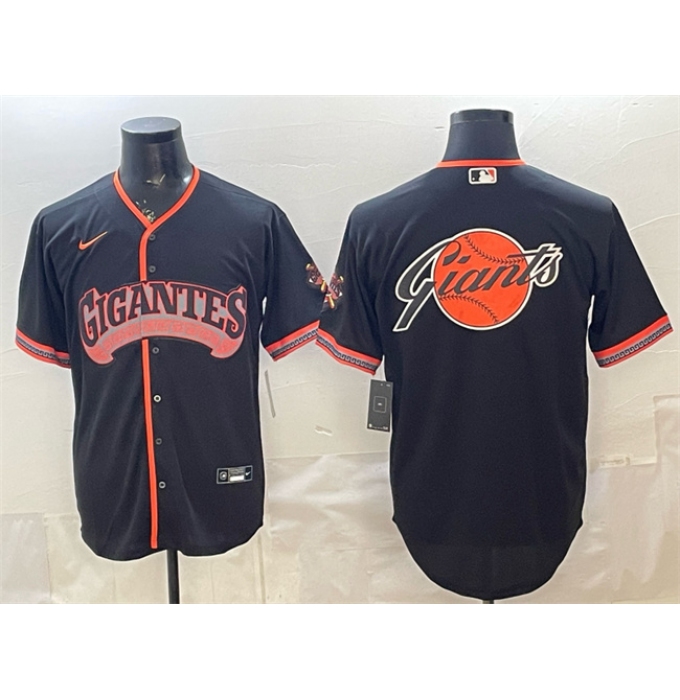 Men's San Francisco Giants Team Big Logo Black 2026 Alternate Stadium Stitched Baseball Jersey