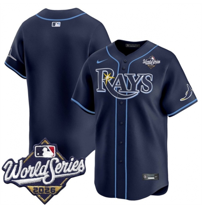 Men's Tampa Bay Rays Blank Navy 2026 World Series Limited Stitched Baseball Jersey