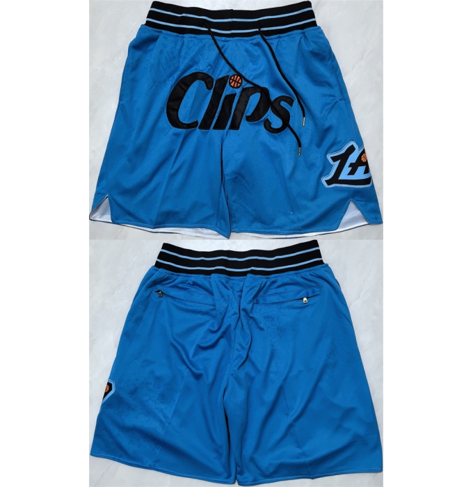 Men's Los Angeles Clippers Blue Shorts (Run Small)