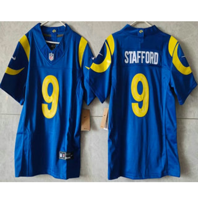 Women's Los Angeles Rams #9 Matthew Stafford Limited Blue FUSE Vapor Jersey