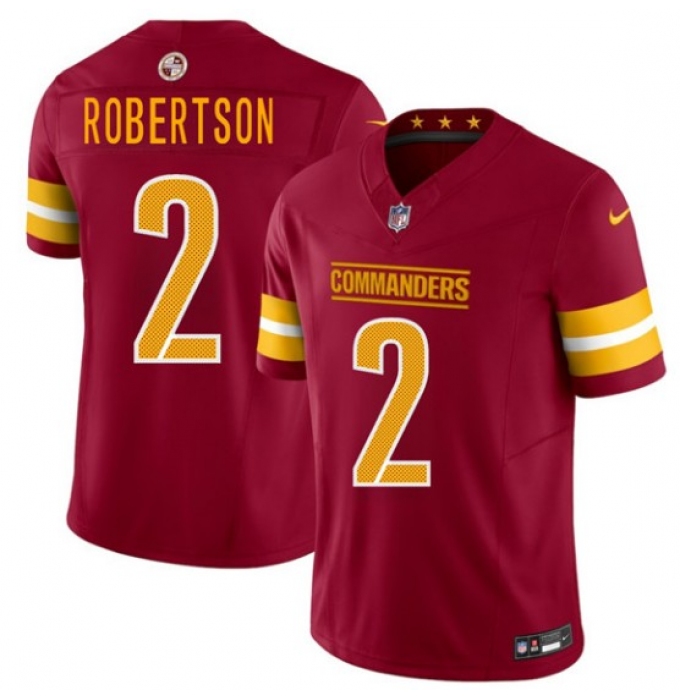 Men's Washington Commanders #2 Amik Robertson Burgundy F.U.S.E. Vapor Limited Football Stitched Jersey