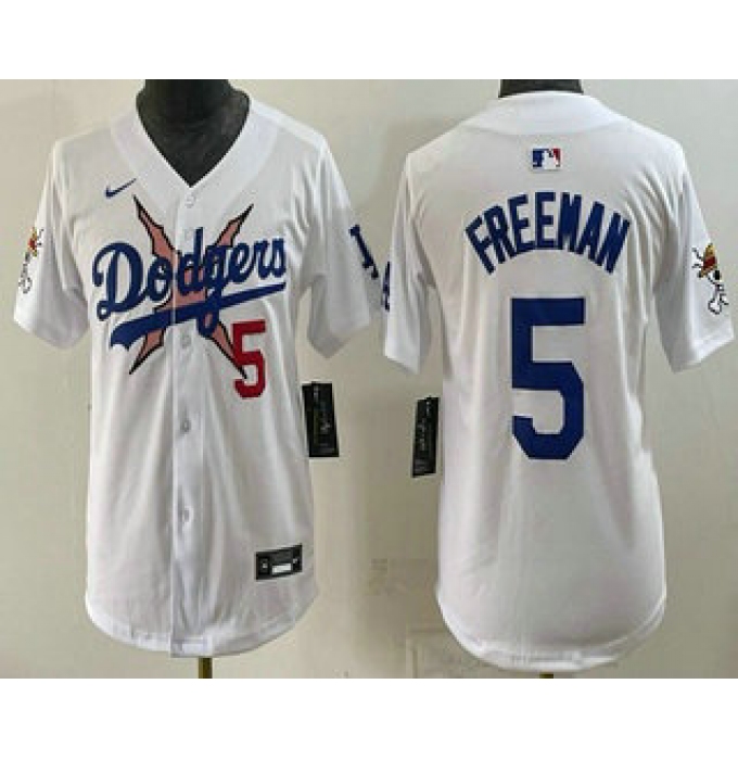 Youth Los Angeles Dodgers #5 Freddie Freeman White Vapor Premier Limited Stitched Jersey