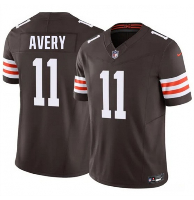 Men's Cleveland Browns #11 Tre Avery Brown 2026 F.U.S.E. Vapor Limited Football Stitched Jersey