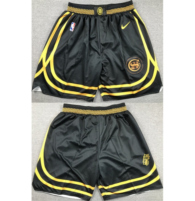 Men's Golden State Warriors Black City Edition Shorts(Run Small)