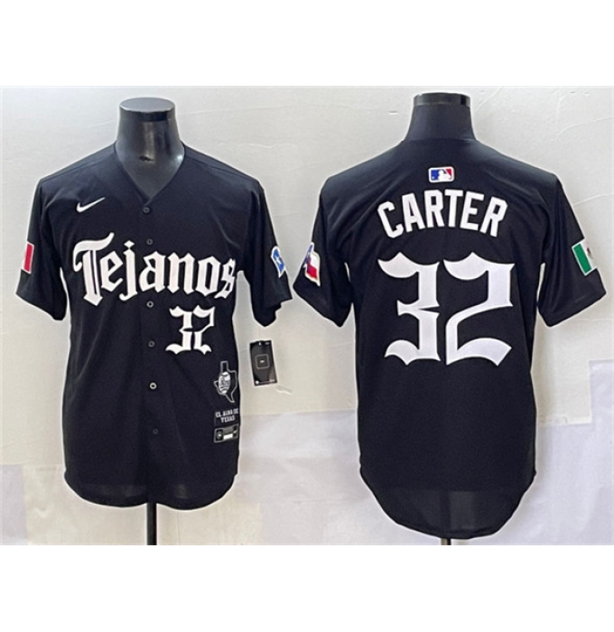 Men's Texas Rangers #32 Evan Carter Black Mexico 2025 Vapor Premier Limited Stitched Baseball Jersey