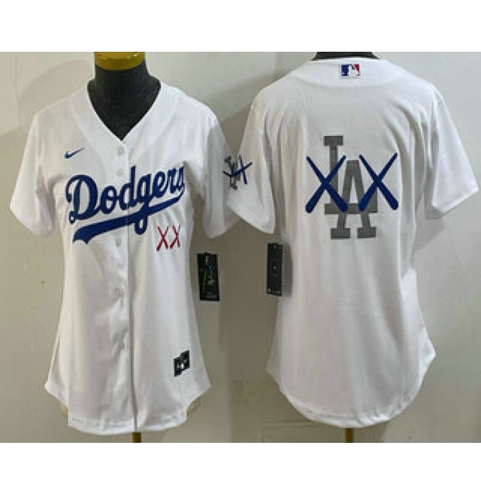 Women's Los Angeles Dodgers White Vapor Premier Limited Stitched Baseball Jersey