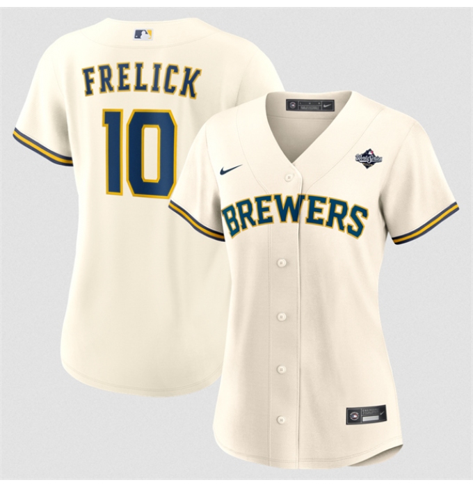 Women's Milwaukee Brewers #10 Sal Frelick Cream 2026 World Series Limited Stitched Baseball Jersey(Run Small)