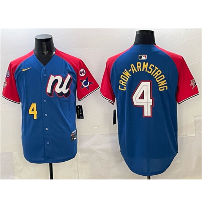 Men's National League #4 Pete Crow-Armstrong Blue Red Alternate 2025 All-Star With Edition Limited Stitched Baseball Jersey