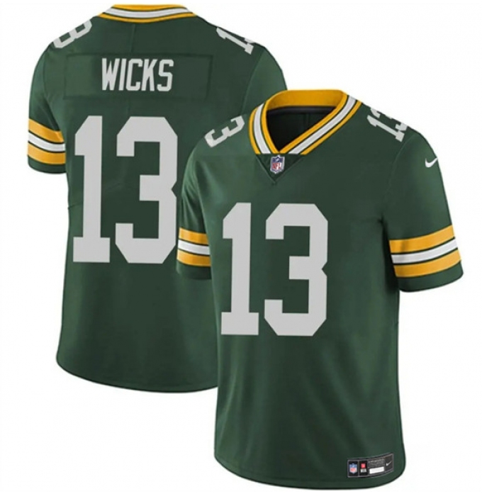 Men's Green Bay Packers #13 Dontayvion Wicks Green 2025 Vapor Untouchable Limited Football Stitched Jersey