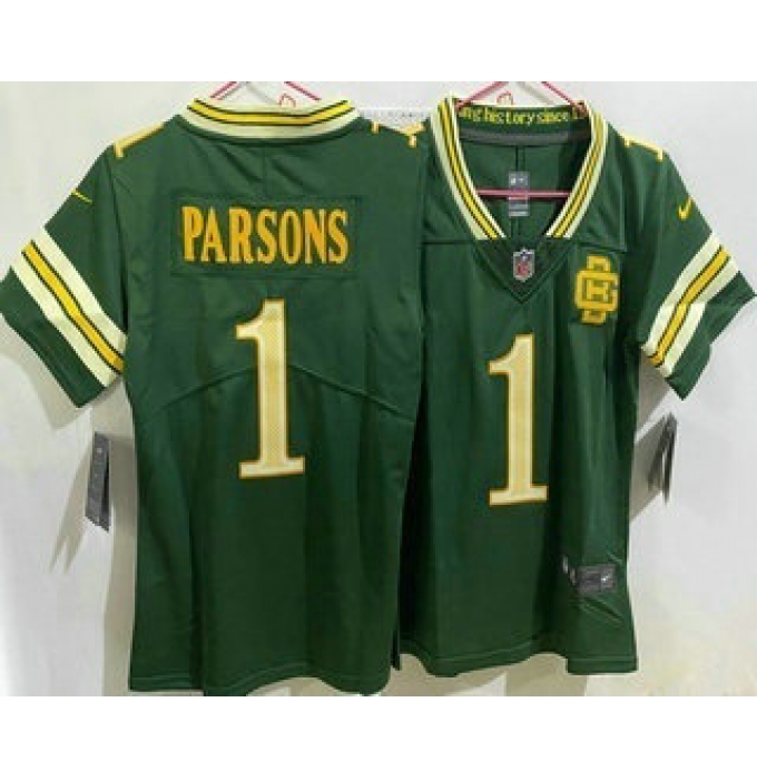 Women's Green Bay Packers #1 Micah Parsons Green 2026 FUSE Rivalries Collection Limited Stitched Jersey
