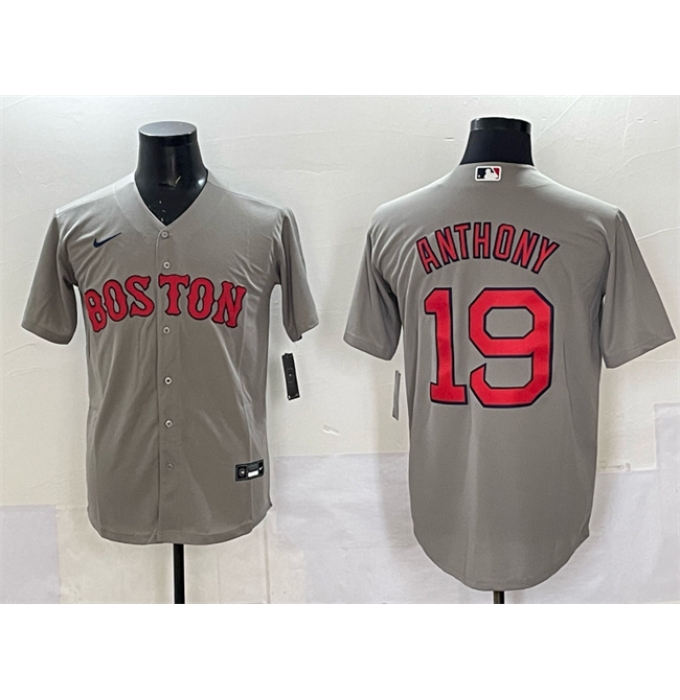 Men's Boston Red Sox #19 Roman Anthony Gray Cool Base Stitched Baseball Jersey