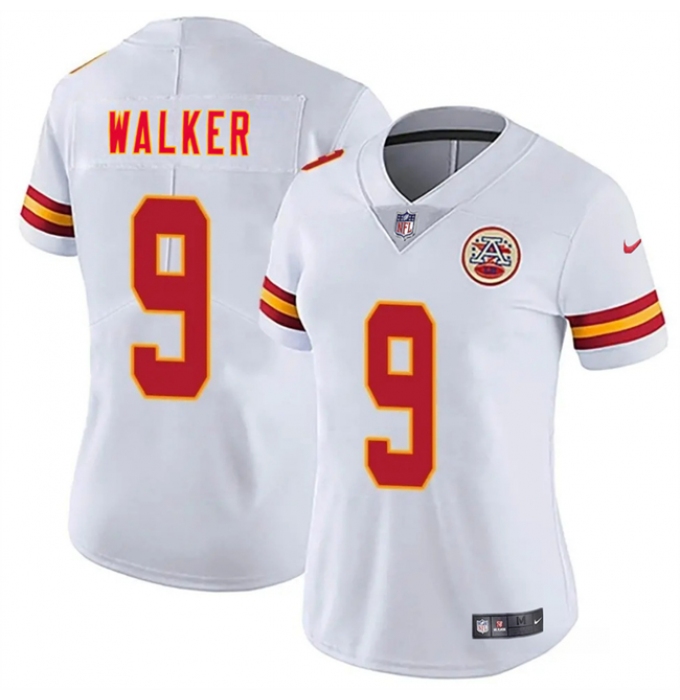 Women's Kansas City Chiefs #9 Kenneth Walker III White 2026 Vapor Untouchable Limited Stitched Jersey(Run Small)